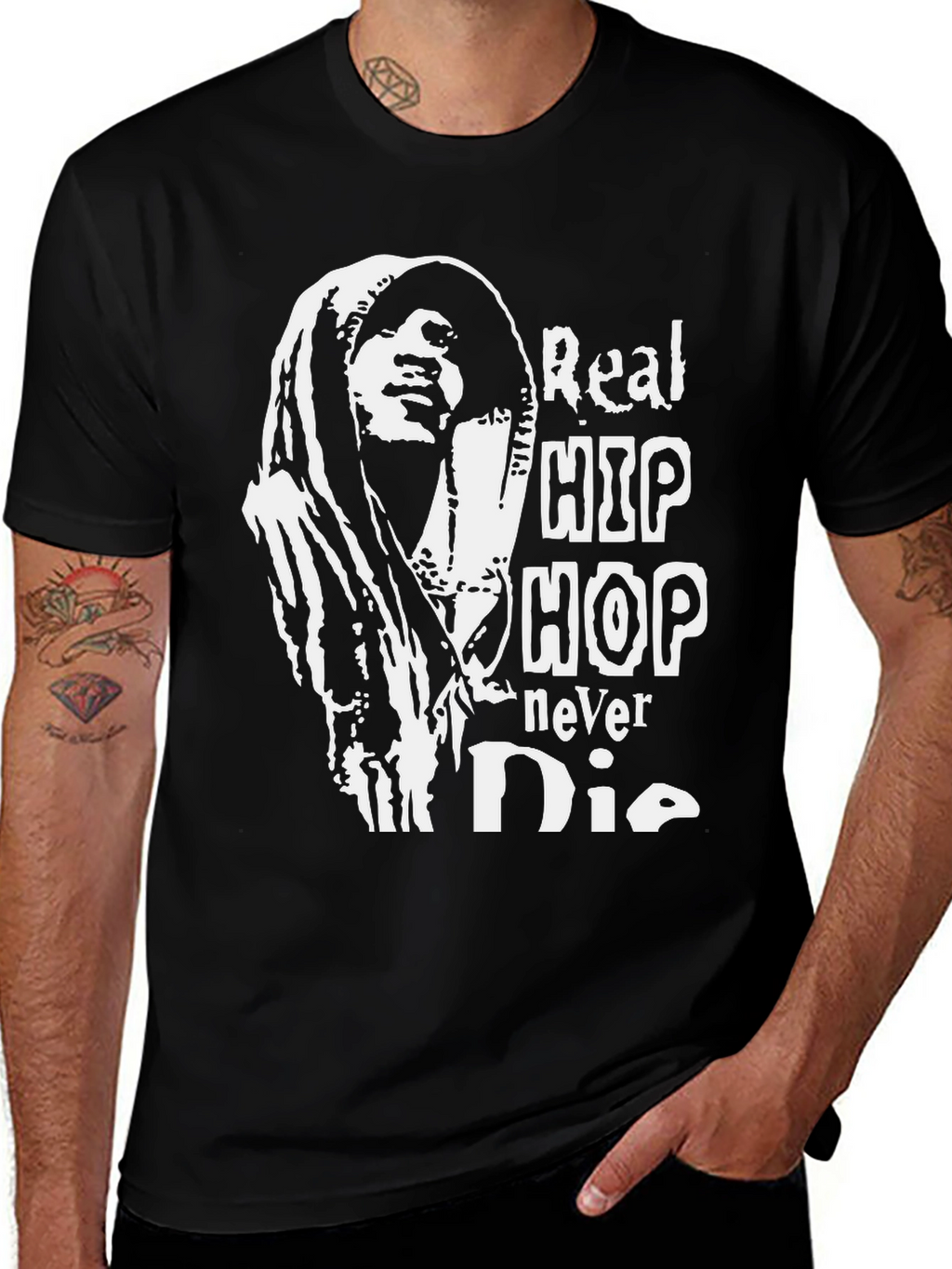 Real Hip Hop Never Die Black T-Shirt