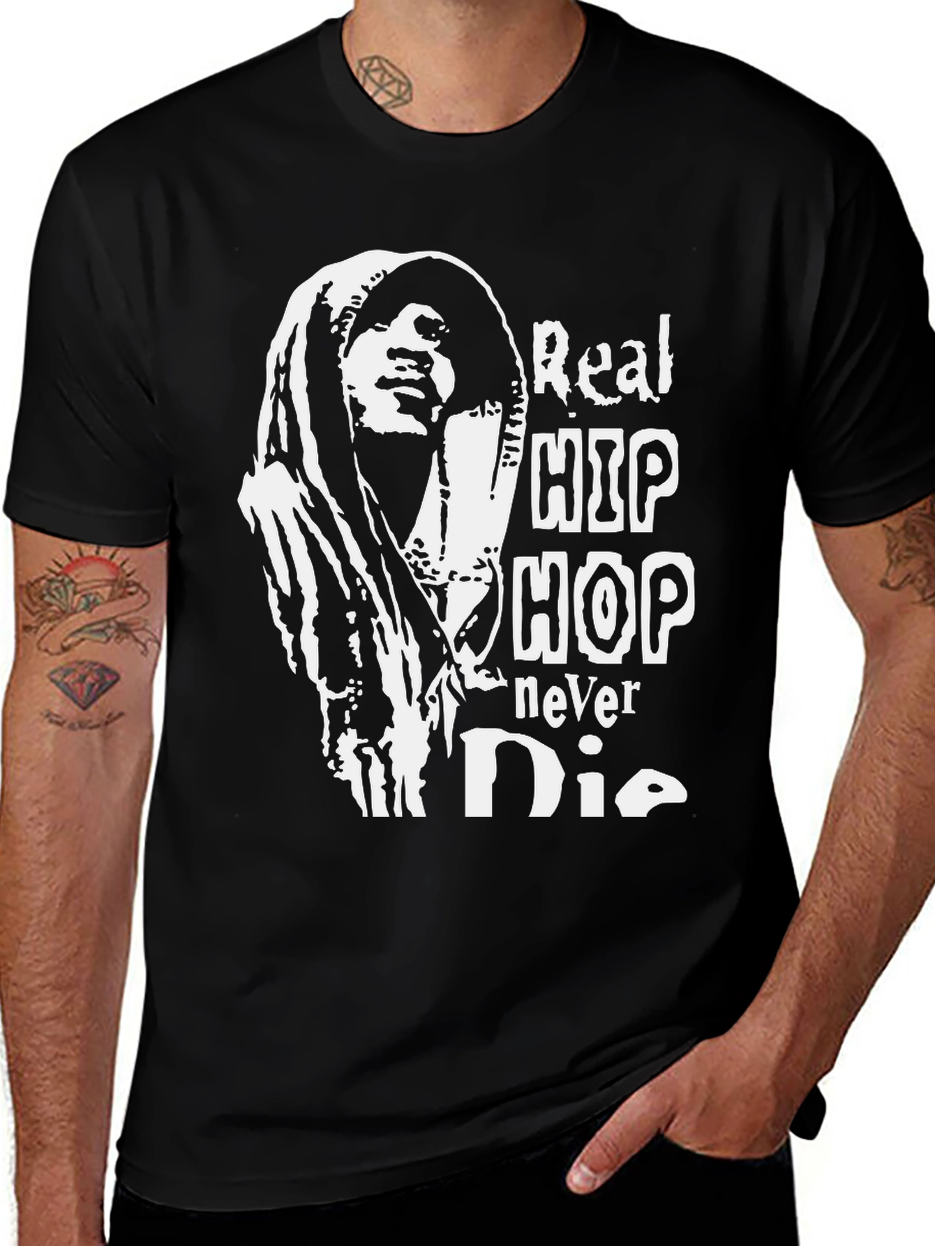 Real Hip Hop Never Die Black T-Shirt