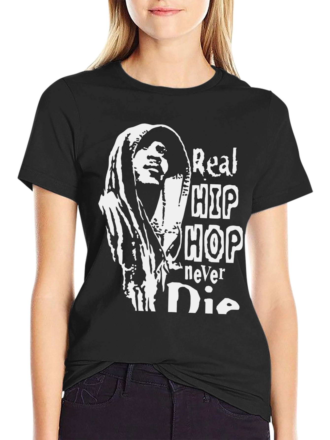 Real Hip Hop Never Die Black T-Shirt