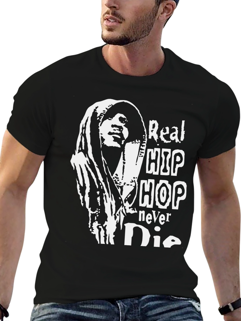Real Hip Hop Never Die Black T-Shirt