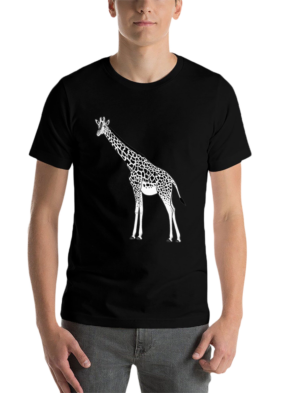 Giraffe Graphic Black T-Shirt
