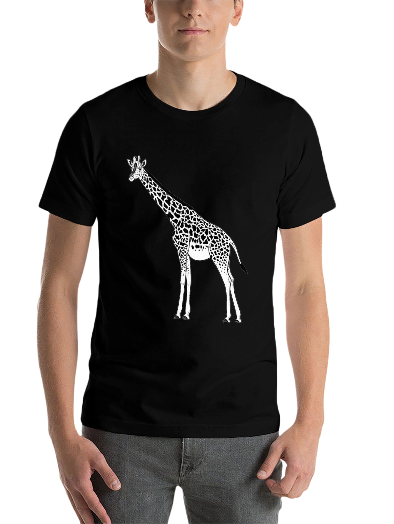 Giraffe Graphic Black T-Shirt