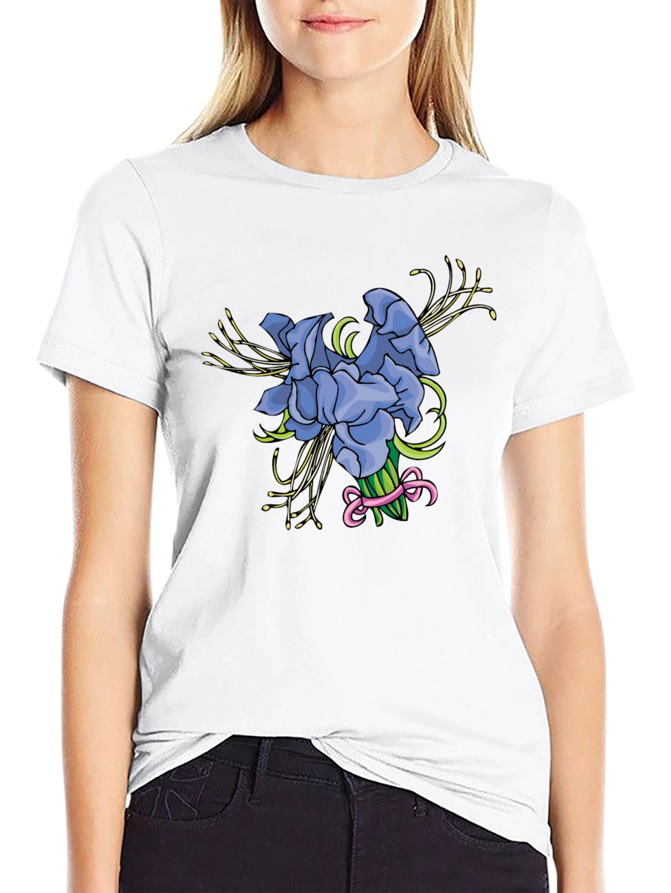 Floral Bouquet Graphic Tee - Black
