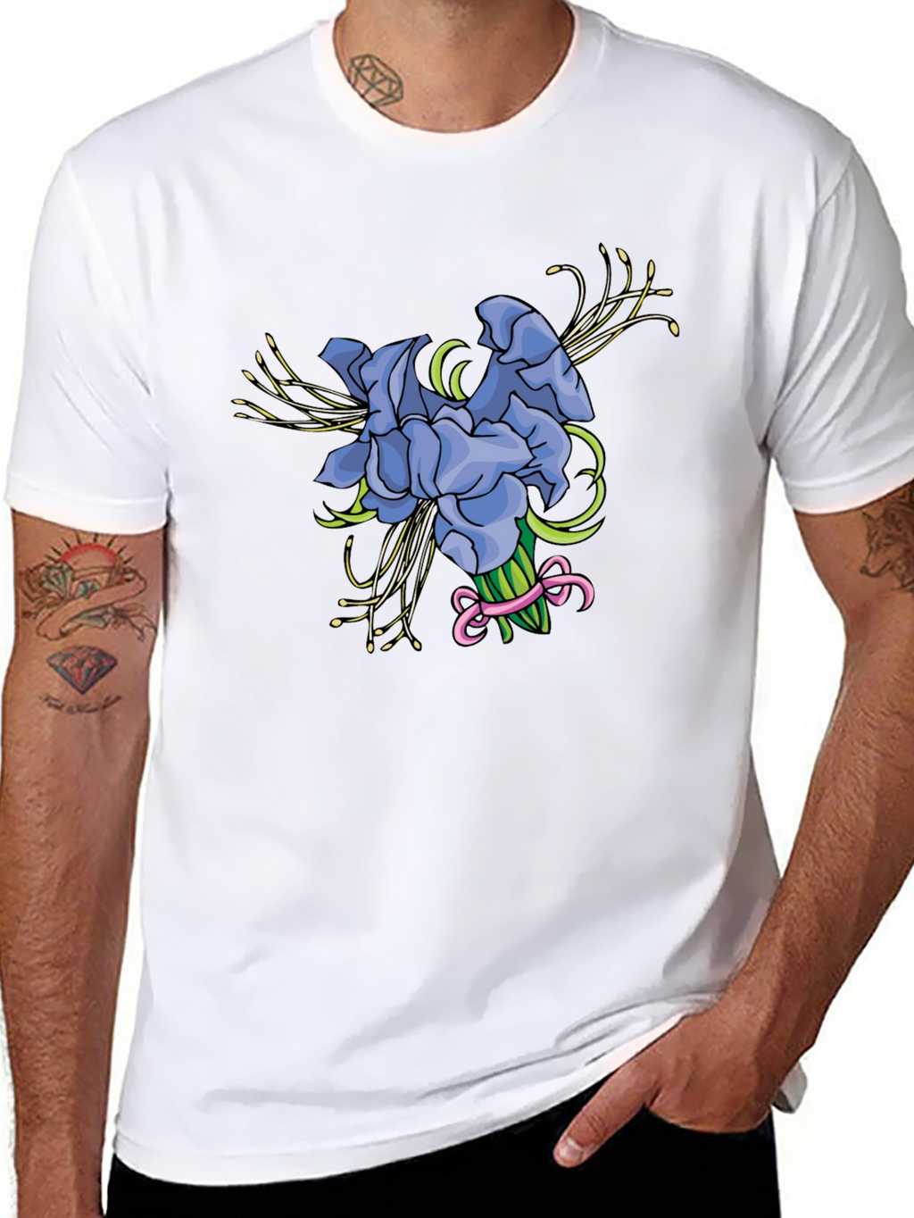 Floral Bouquet Graphic Tee - Black