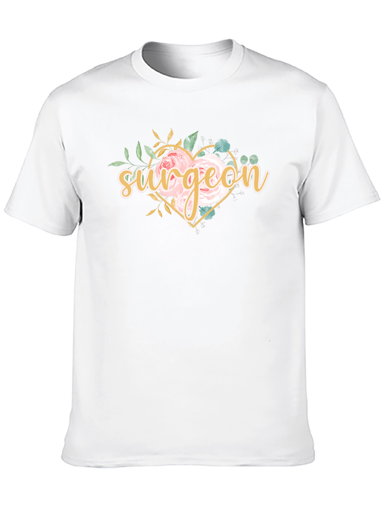 Surgeon Floral Heart T-Shirt - Doctor Gift