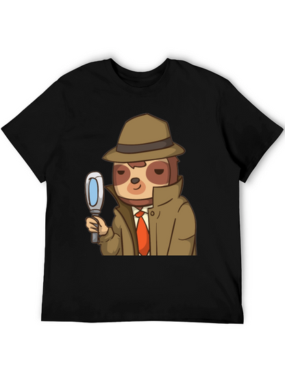 Detective Sloth Graphic T-Shirt - Funny & Unique Design