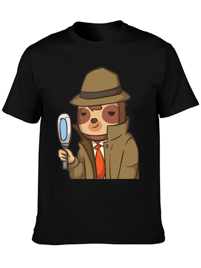Detective Sloth Graphic T-Shirt - Funny & Unique Design