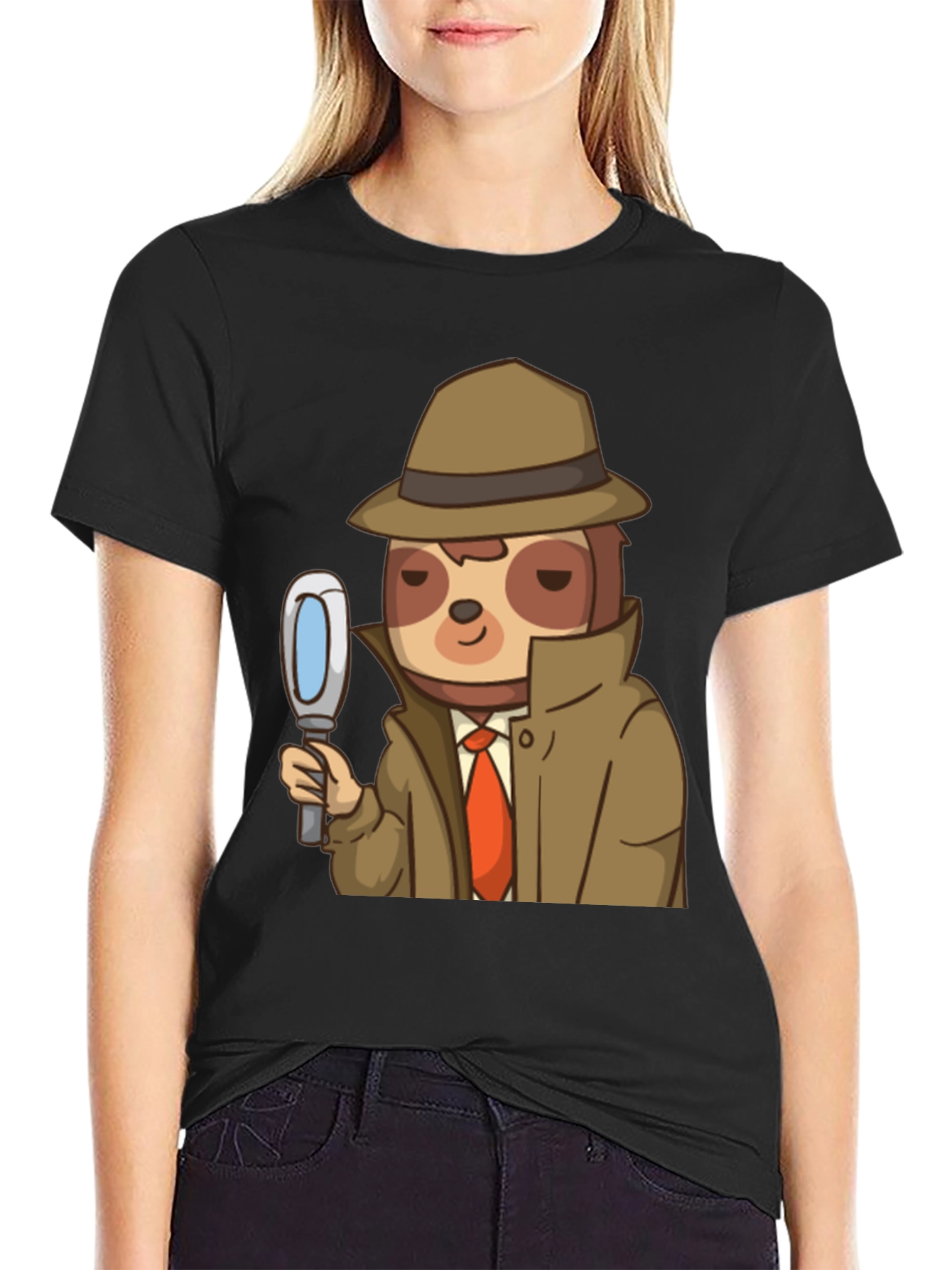 Detective Sloth Graphic T-Shirt - Funny & Unique Design
