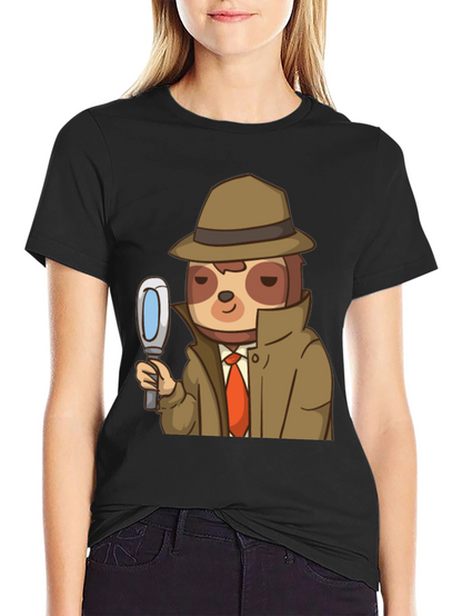 Detective Sloth Graphic T-Shirt - Funny & Unique Design