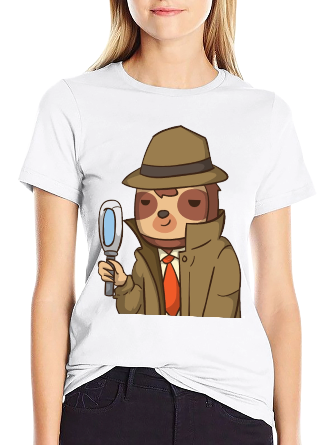 Detective Sloth Graphic T-Shirt - Funny & Unique Design