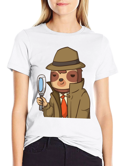 Detective Sloth Graphic T-Shirt - Funny & Unique Design