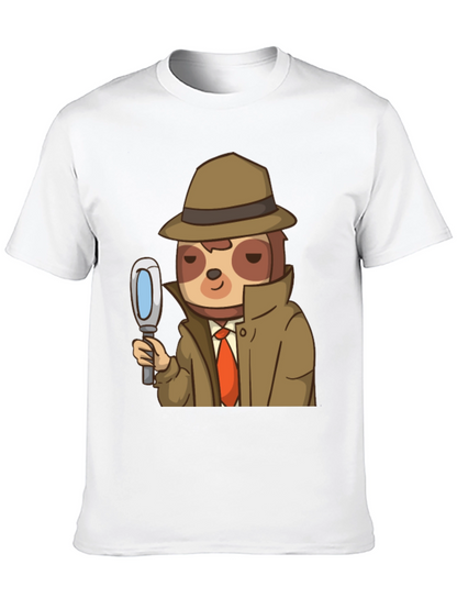 Detective Sloth Graphic T-Shirt - Funny & Unique Design