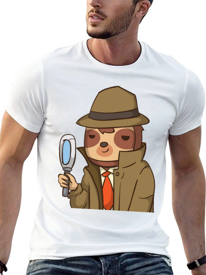 Detective Sloth Graphic T-Shirt - Funny & Unique Design
