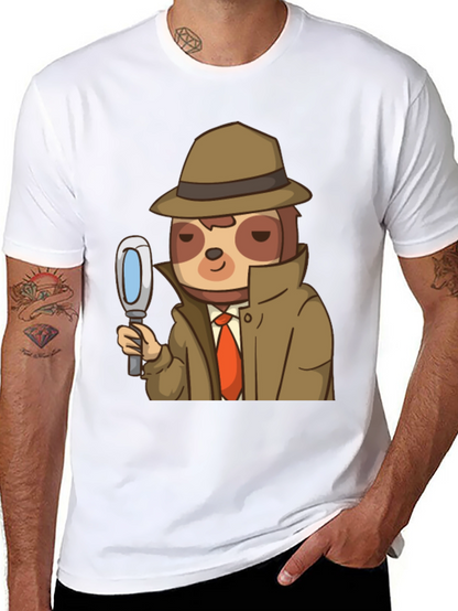 Detective Sloth Graphic T-Shirt - Funny & Unique Design