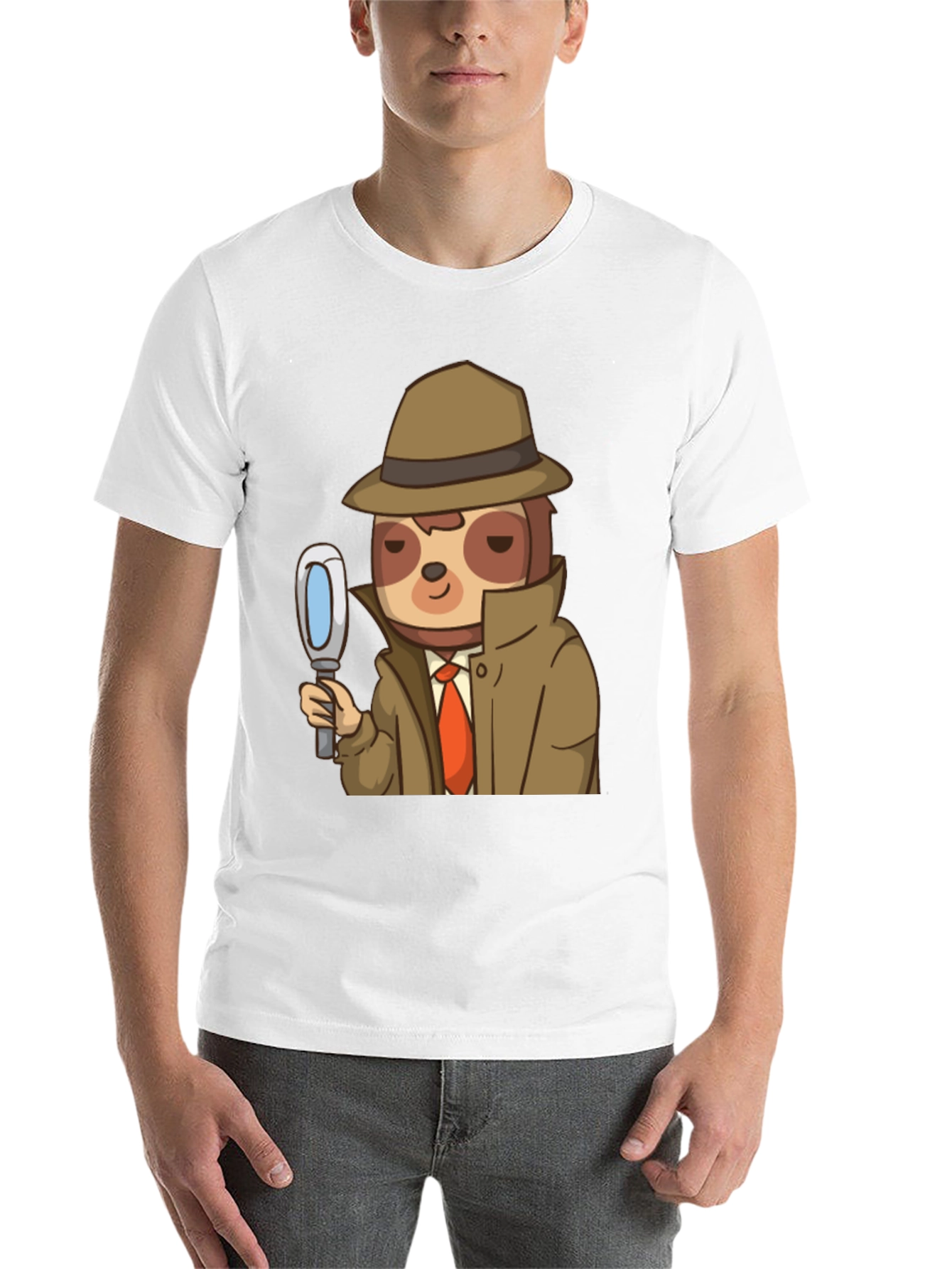 Detective Sloth Graphic T-Shirt - Funny & Unique Design
