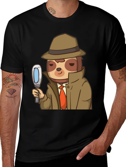 Detective Sloth Graphic T-Shirt - Funny & Unique Design