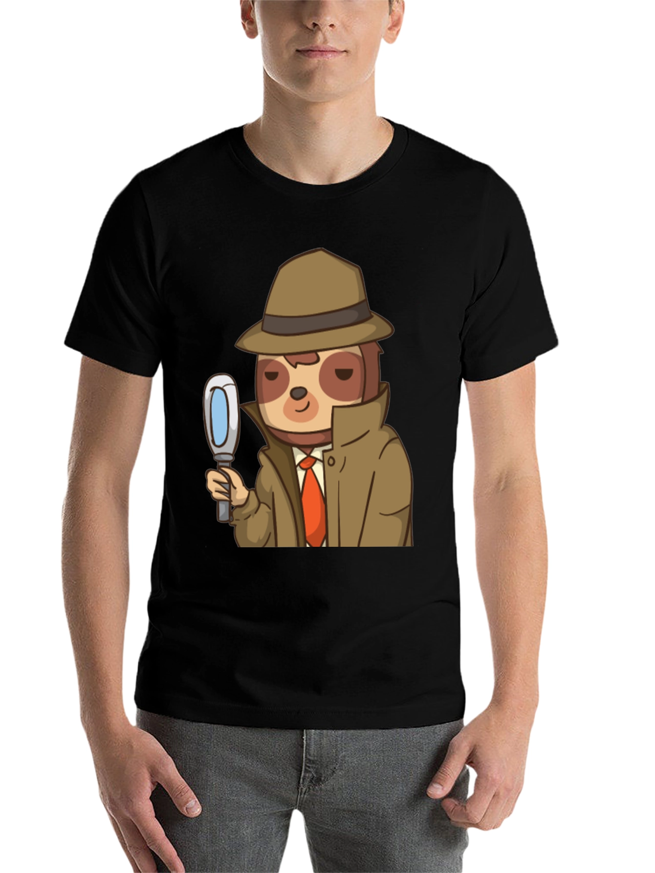 Detective Sloth Graphic T-Shirt - Funny & Unique Design