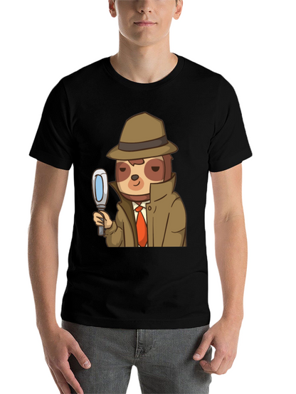 Detective Sloth Graphic T-Shirt - Funny & Unique Design