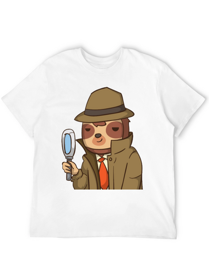 Detective Sloth Graphic T-Shirt - Funny & Unique Design