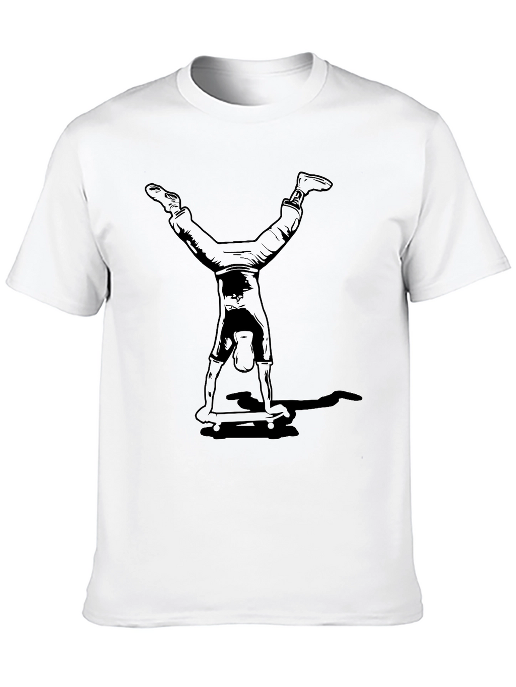 Handstand Skateboarder Graphic Tee - Black