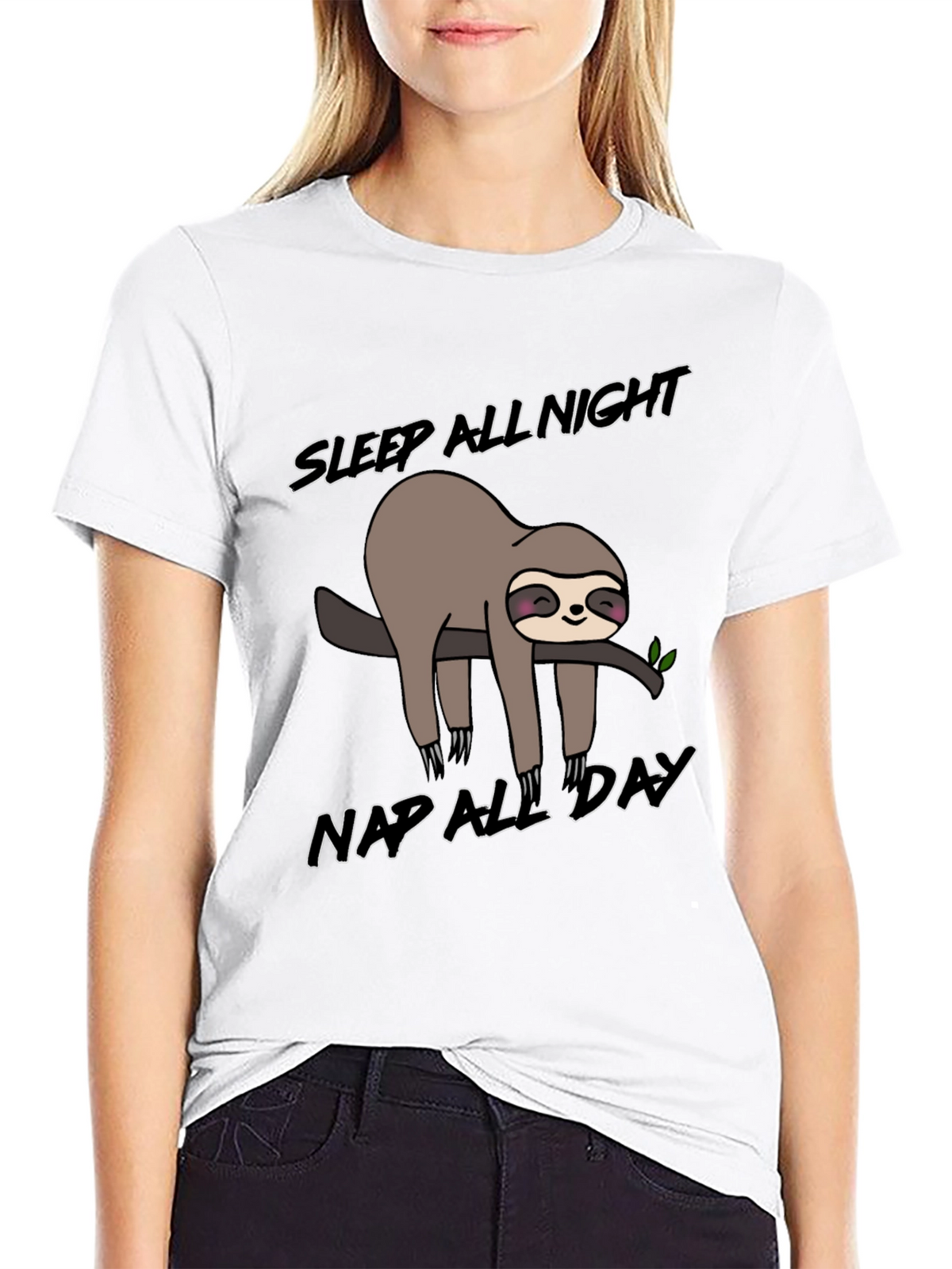 Sleepy Sloth Graphic T-Shirt: Nap All Day