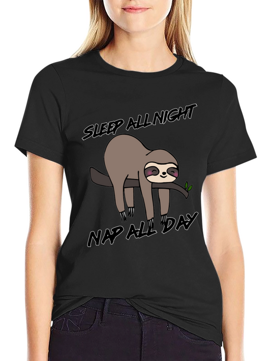 Sleepy Sloth Graphic T-Shirt: Nap All Day