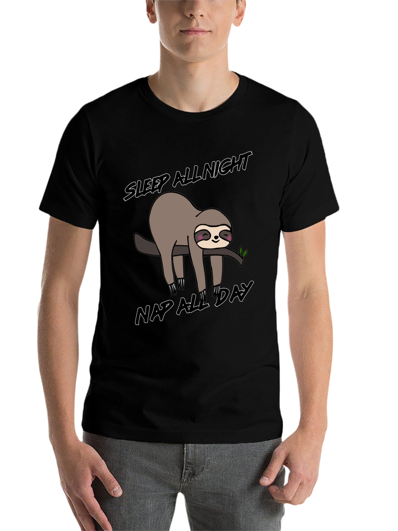 Sleepy Sloth Graphic T-Shirt: Nap All Day