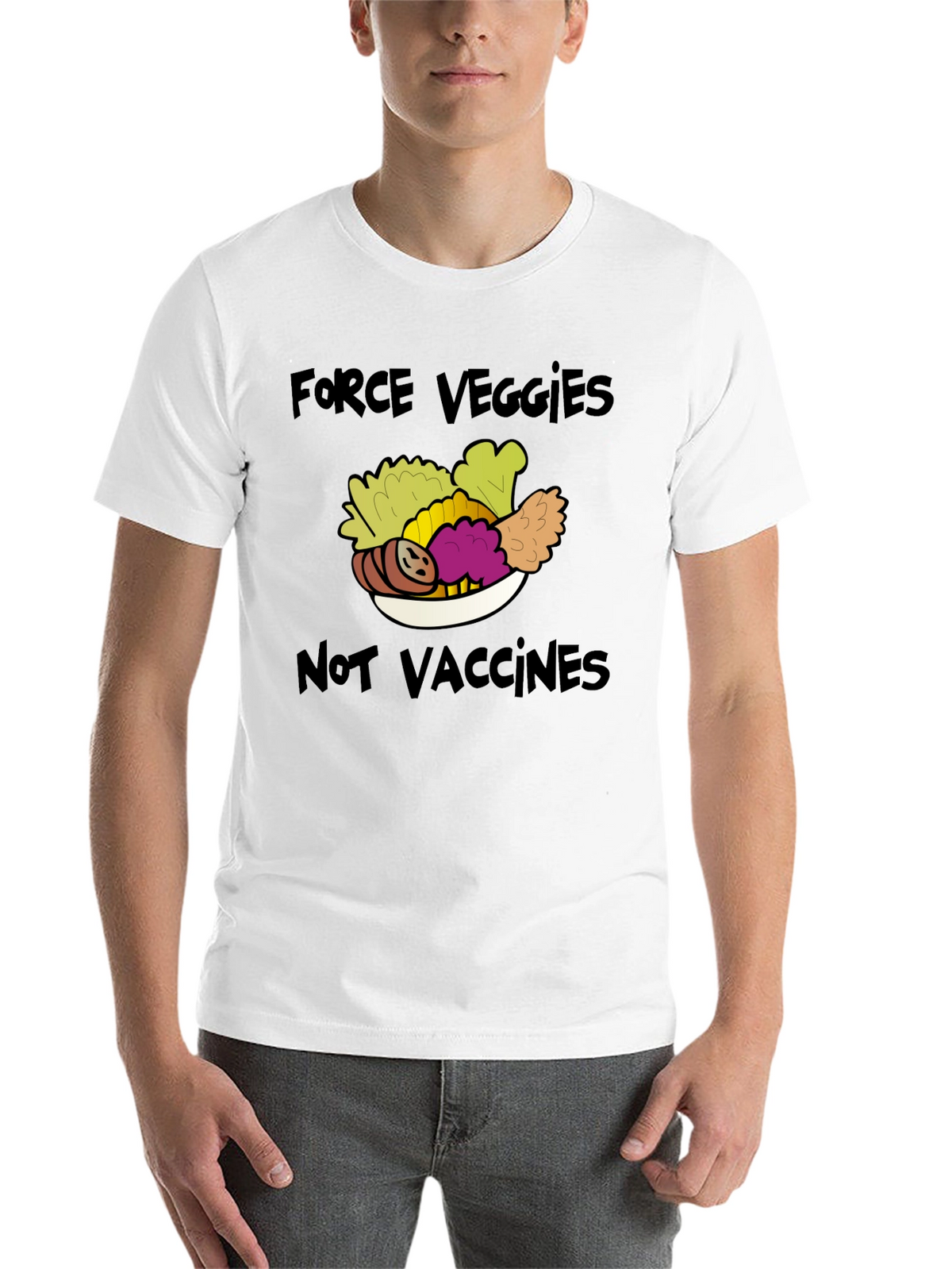 Force Veggies Not Vaccines Graphic Tee