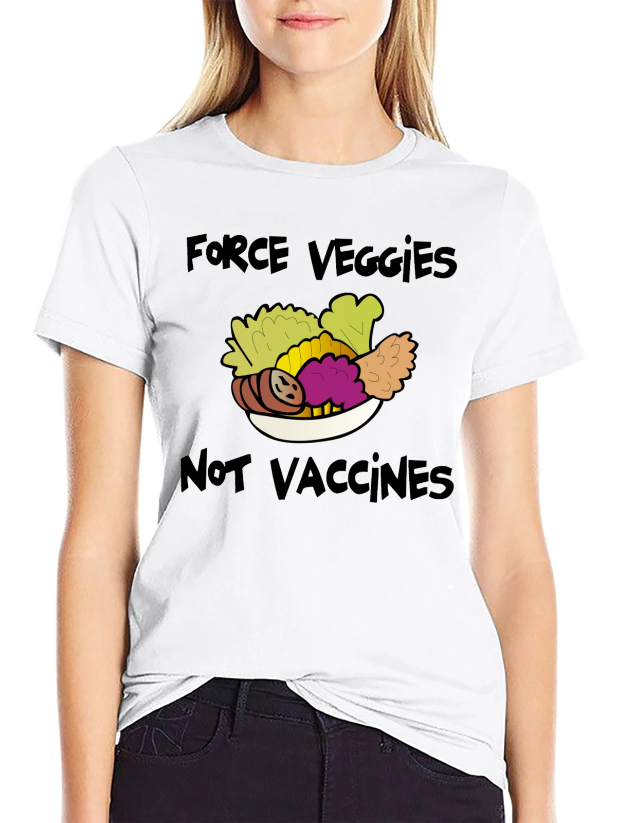 Force Veggies Not Vaccines Graphic Tee