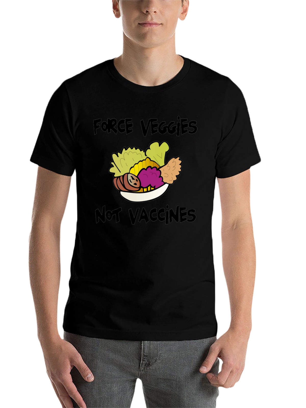 Force Veggies Not Vaccines Graphic Tee