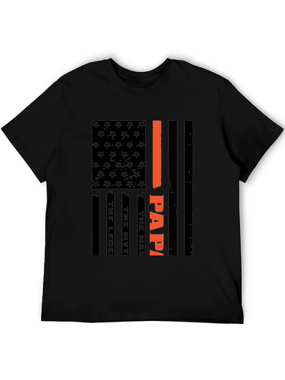 Papa American Flag T-Shirt Fathers Day Gift