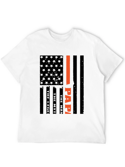 Papa American Flag T-Shirt Fathers Day Gift