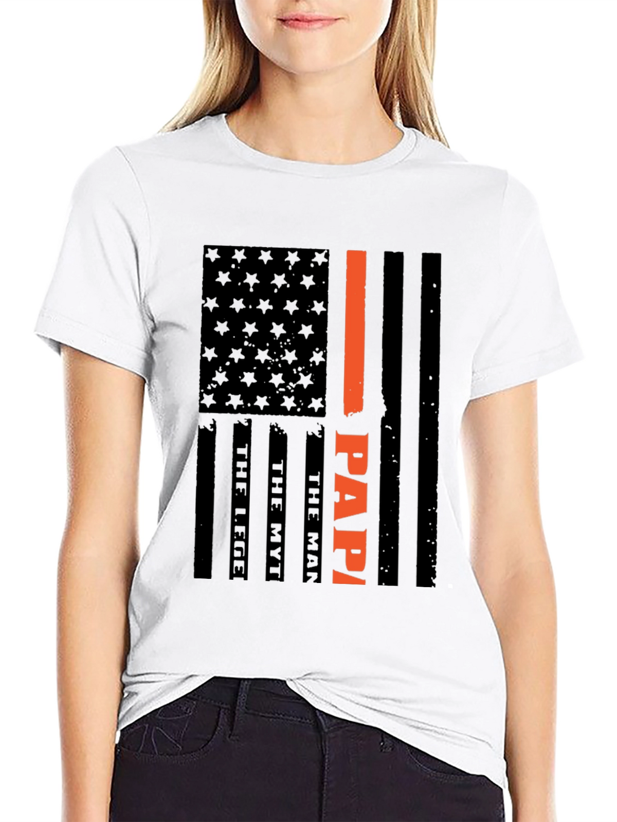 Papa American Flag T-Shirt Fathers Day Gift