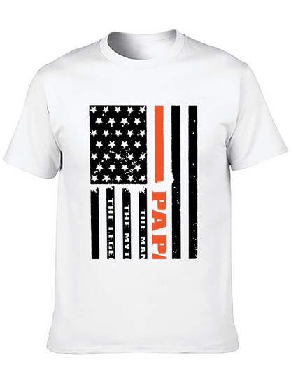 Papa American Flag T-Shirt Fathers Day Gift