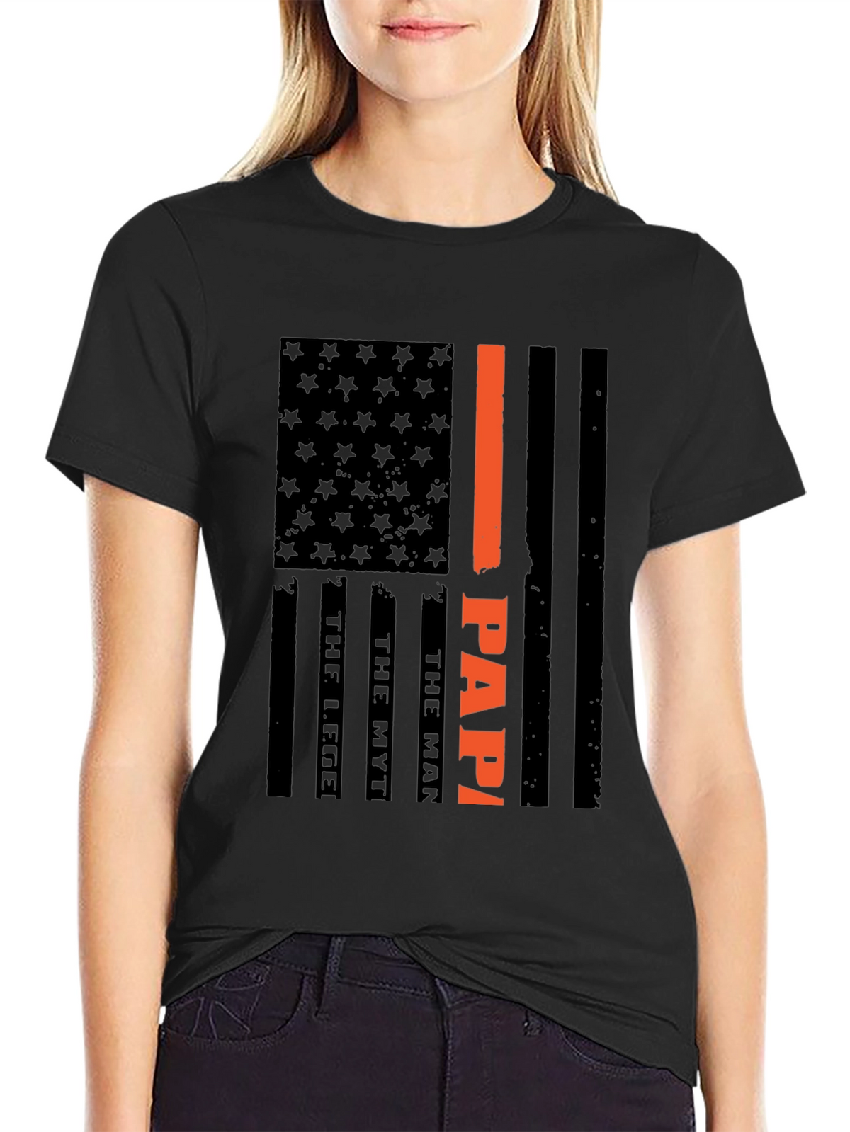 Papa American Flag T-Shirt Fathers Day Gift