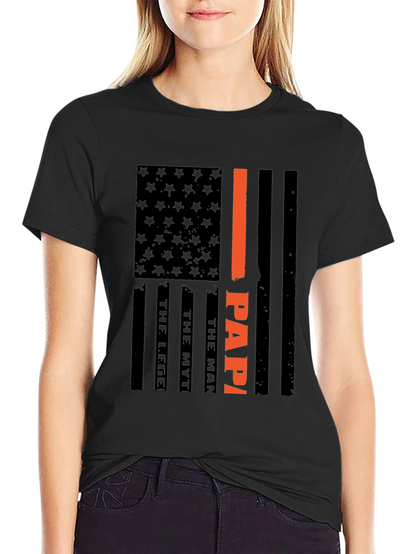 Papa American Flag T-Shirt Fathers Day Gift