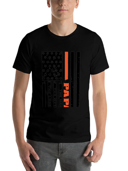 Papa American Flag T-Shirt Fathers Day Gift