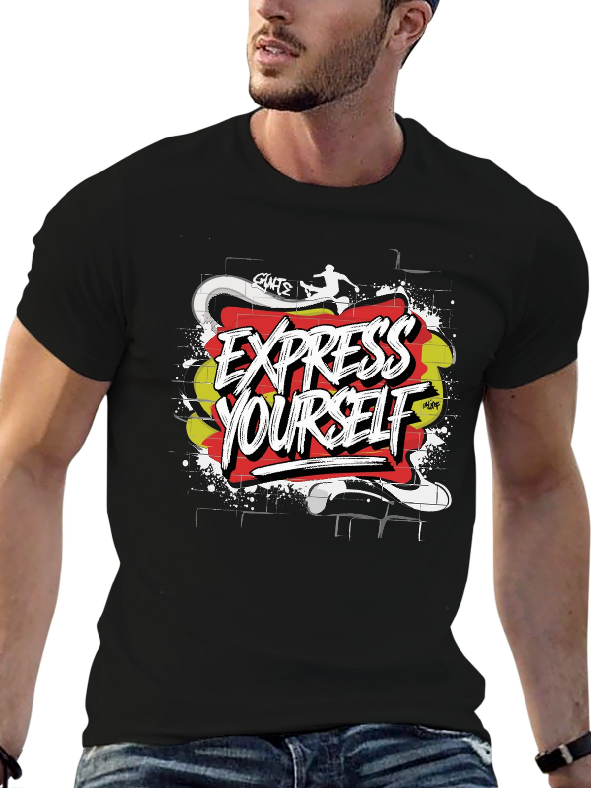 Express Yourself Graphic T-Shirt - Black