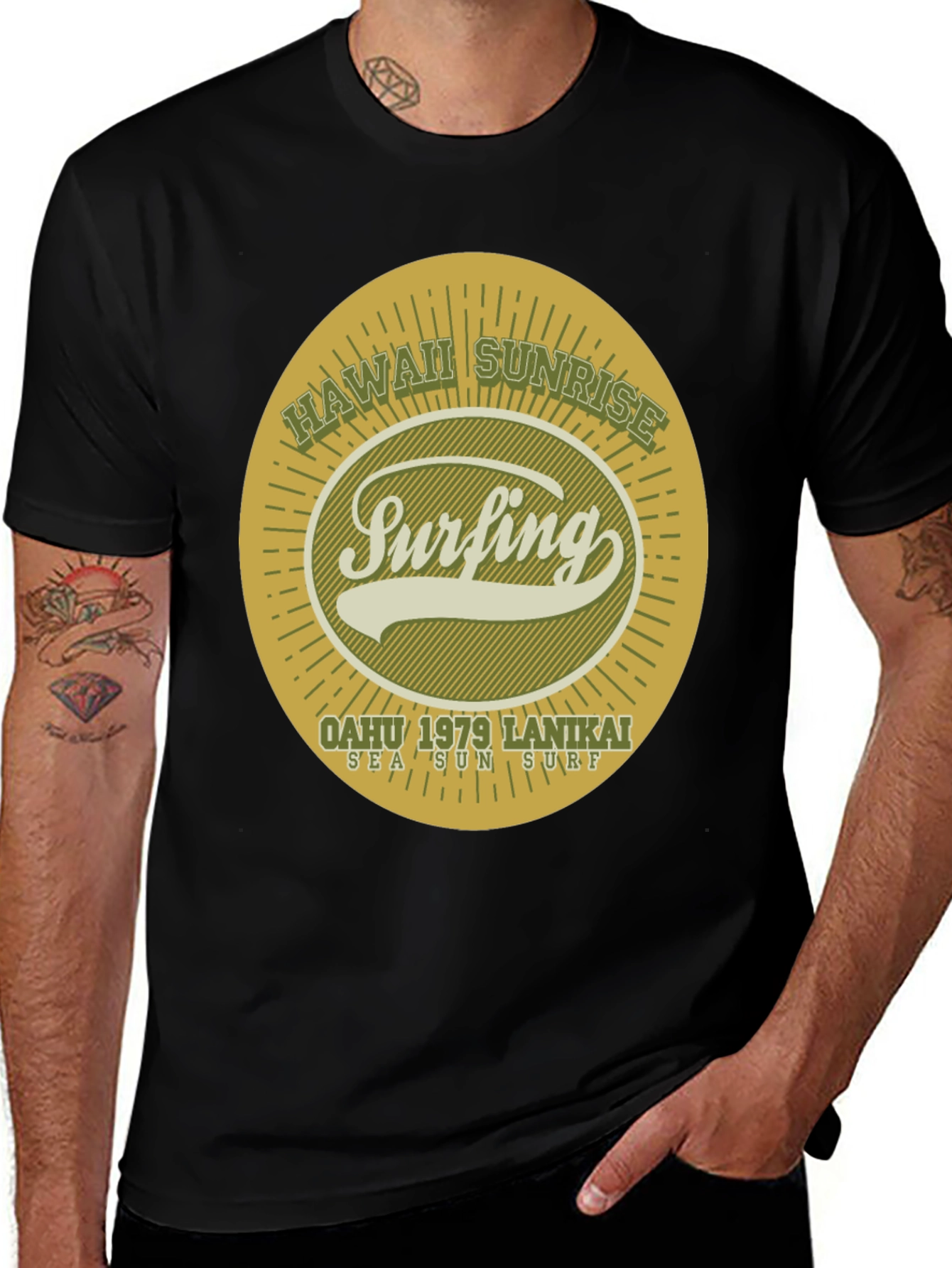 Hawaii Surfing T-Shirt - Vintage Style