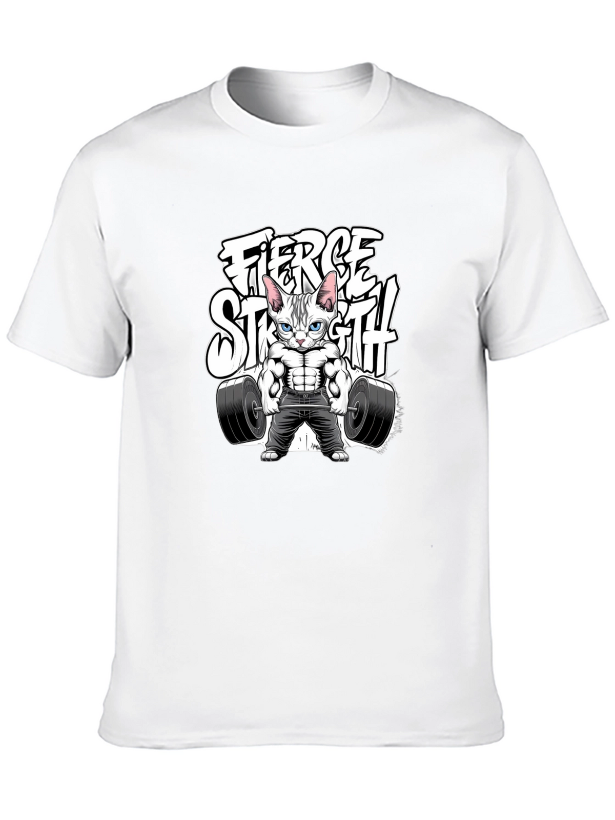 Fierce Strength Cat T-Shirt - Gym Humor Tee
