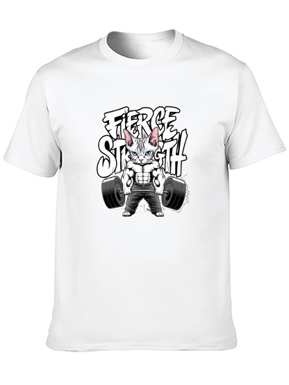 Fierce Strength Cat T-Shirt - Gym Humor Tee