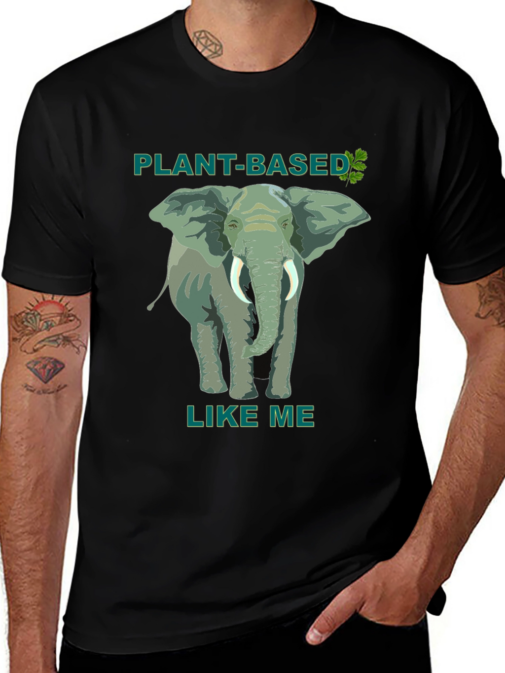 Plant-Based Elephant Graphic Tee