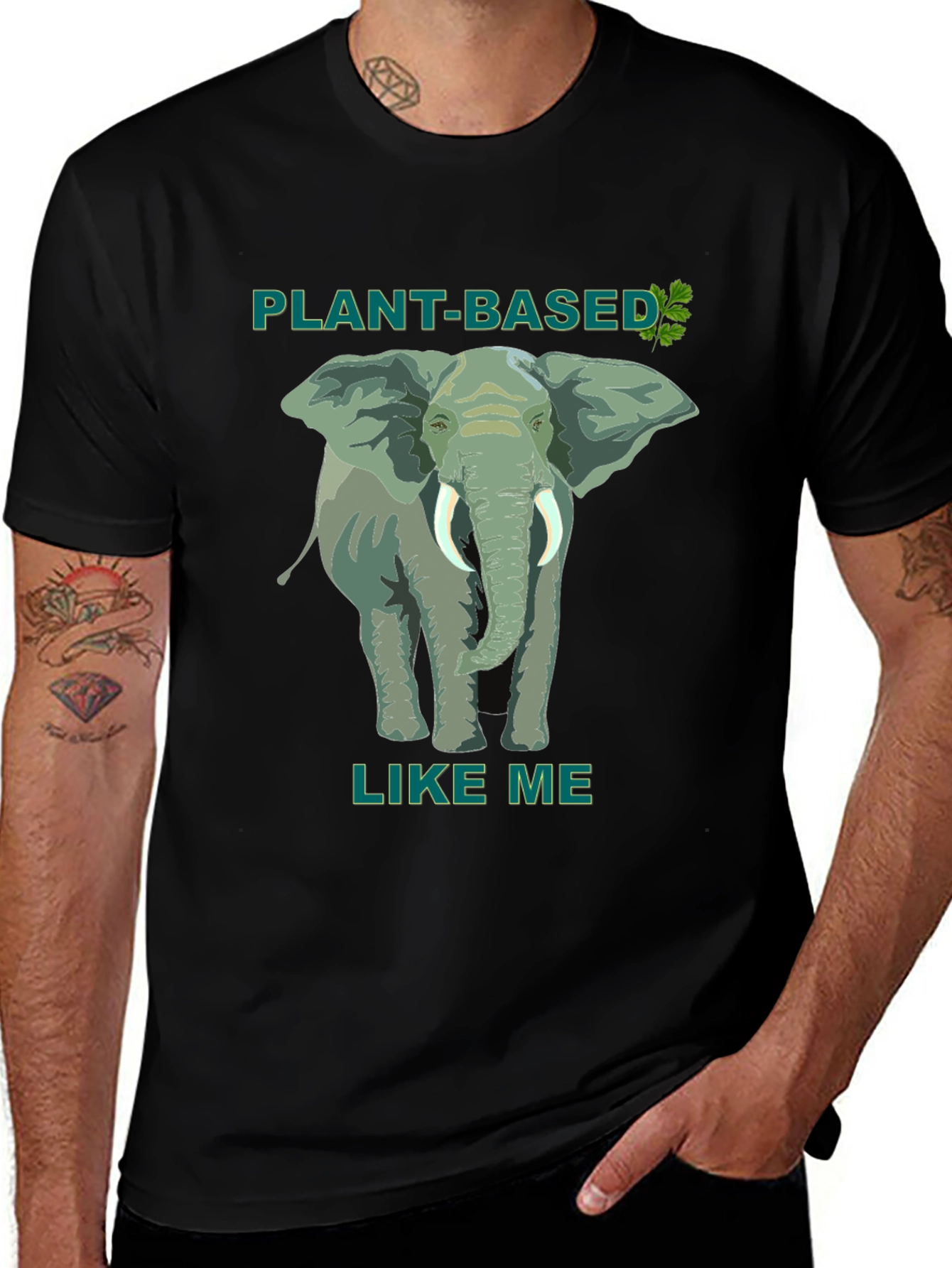 Plant-Based Elephant Graphic Tee