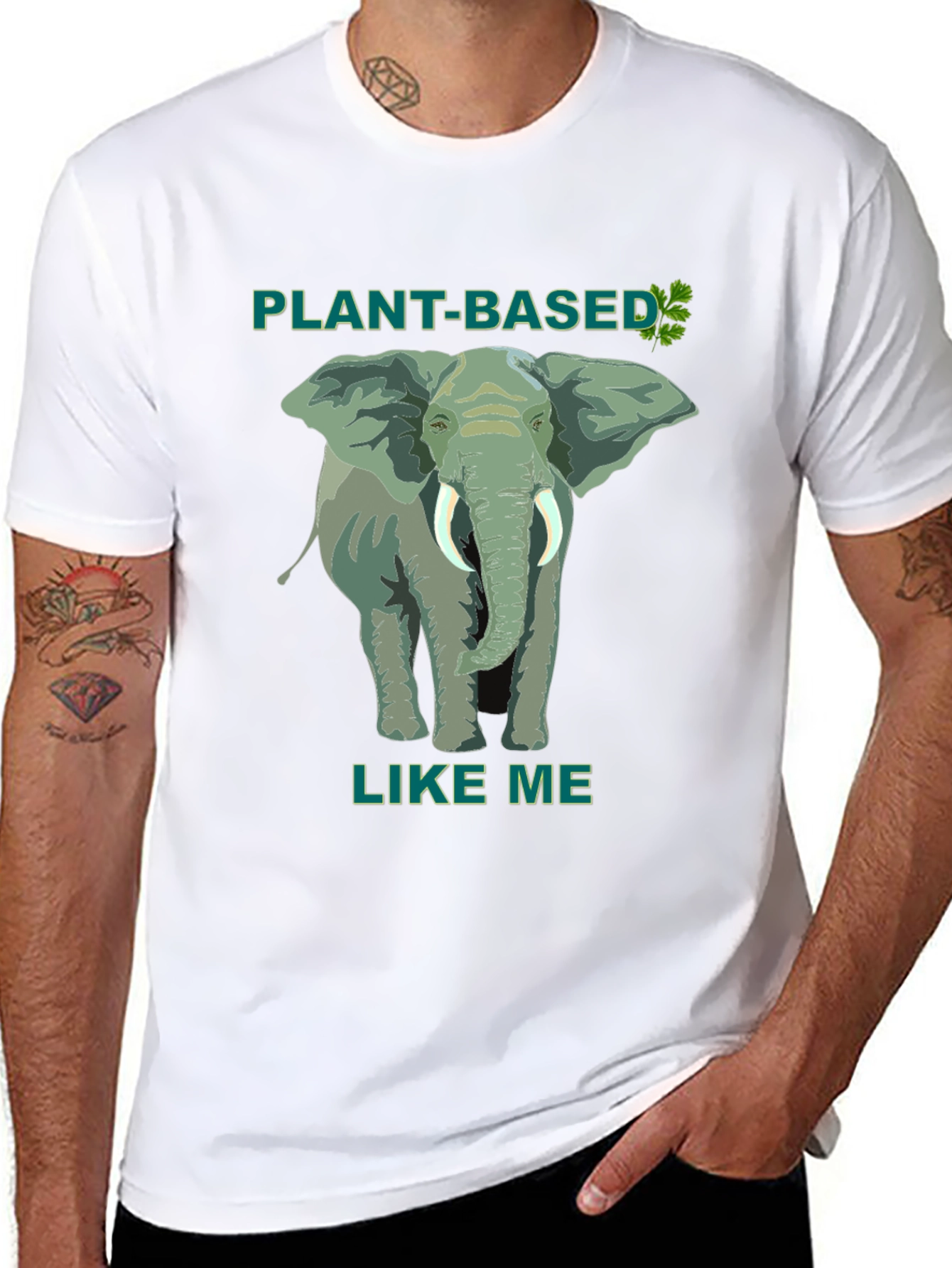 Plant-Based Elephant Graphic Tee