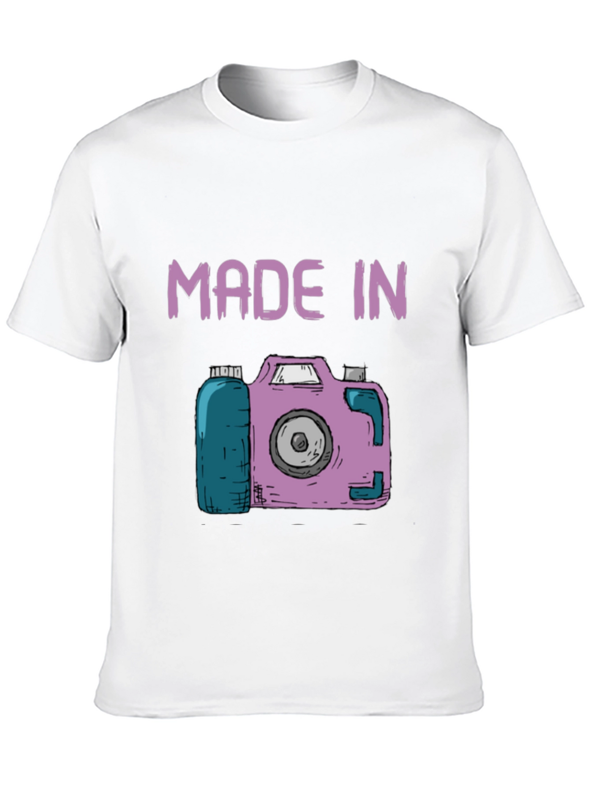 Funny Made In Camera Black Graphic Tee