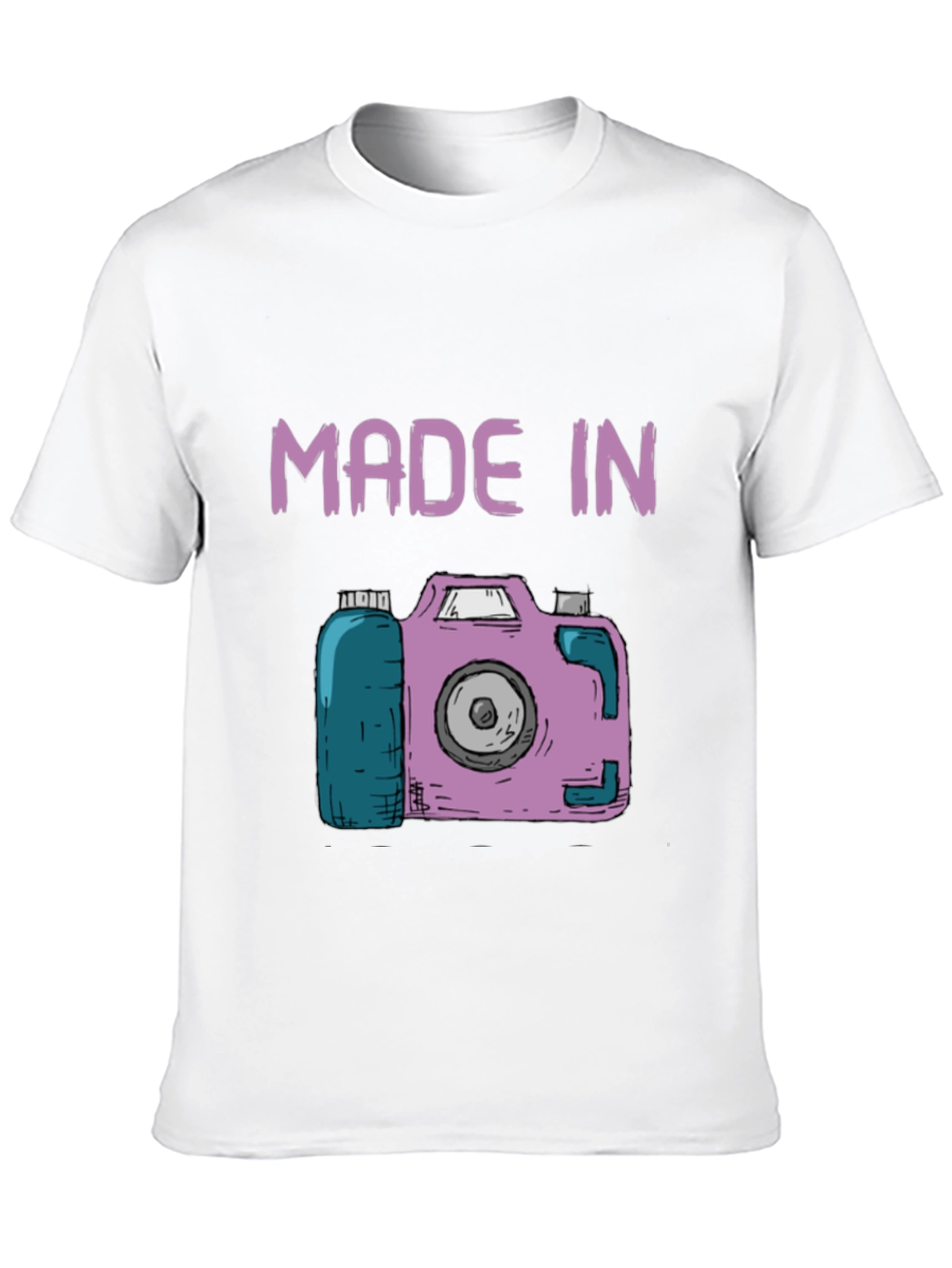 Funny Made In Camera Black Graphic Tee