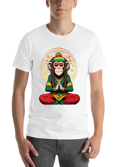 Rasta Monkey T-Shirt - Meditating Ape Graphic Tee
