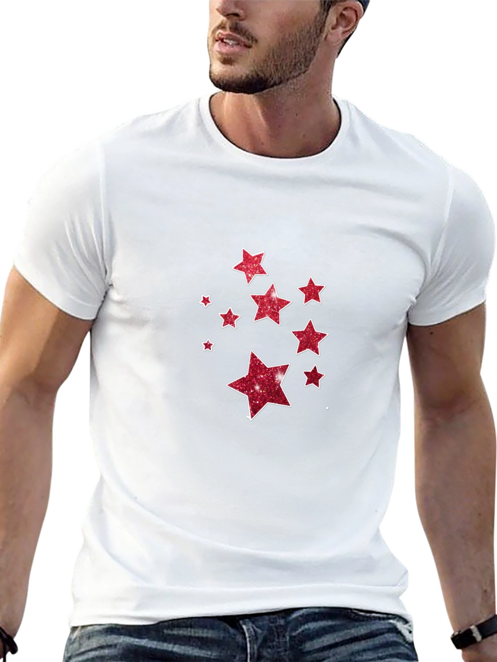 Starry Night Tee - Black Cotton Blend T-Shirt