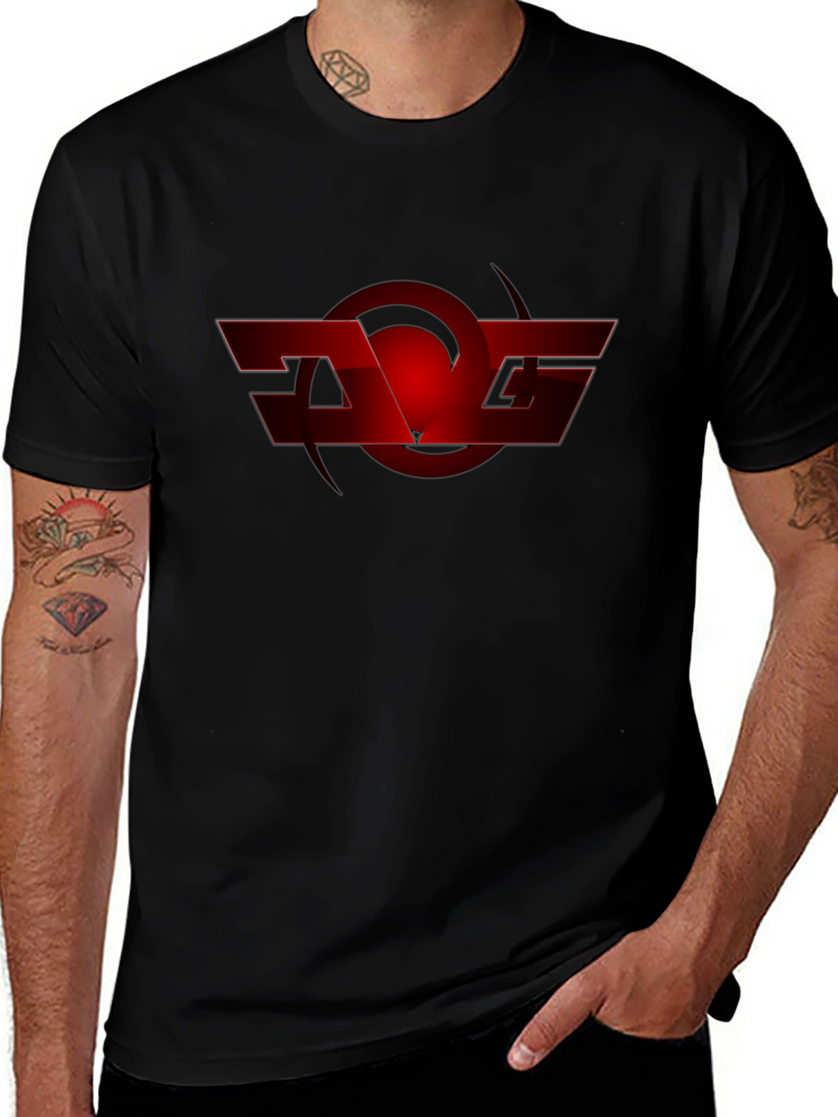 Red Graphic Logo Black T-Shirt
