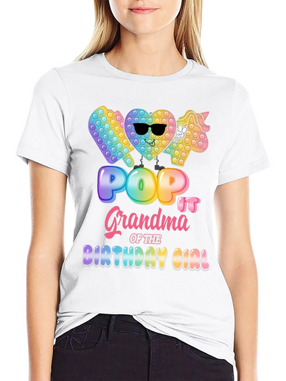 Pop It Grandma Birthday Girl T-Shirt